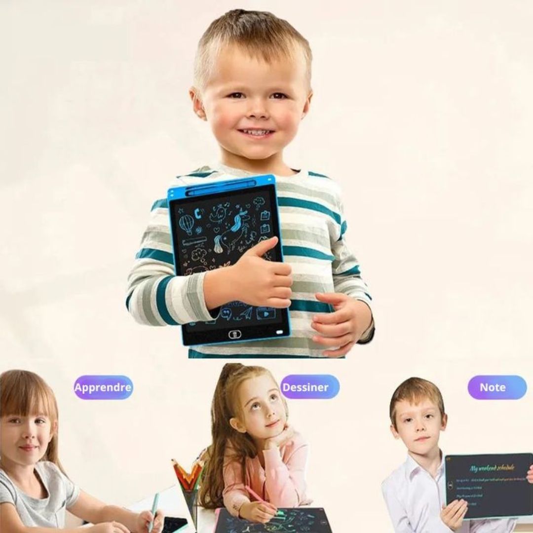 LCD Writing Tablet - Multicolour Digital Drawing Tablet with Protect Cover - Kids Drawing Pad Doodle Board - Electronic Slate e-Writer - Erasable E-Writer Digital Drawing Board Toddler Boy and Girl Learning Toys Gift for Every Age Of Kids