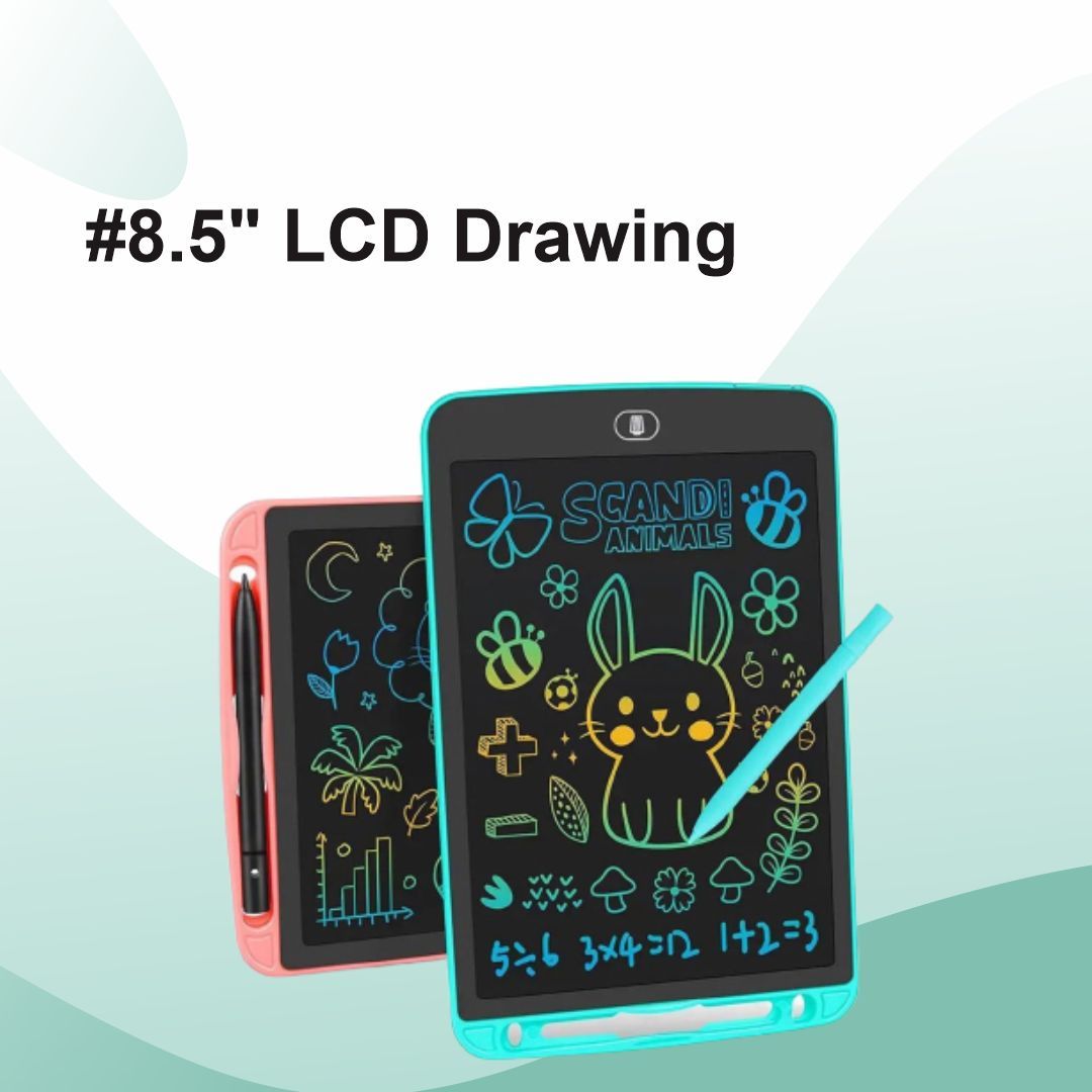 LCD Writing Tablet - Multicolour Digital Drawing Tablet with Protect Cover - Kids Drawing Pad Doodle Board - Electronic Slate e-Writer - Erasable E-Writer Digital Drawing Board Toddler Boy and Girl Learning Toys Gift for Every Age Of Kids